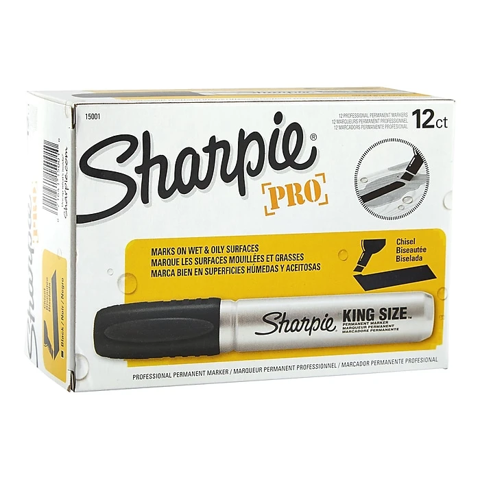 Sharpie Pro King Size Permanent Marker, Chisel Tip, Black Ink, Dozen (15001) Sharpie Pro King Size Permanent Marker, Chisel Tip, Black Ink, Dozen (15001) -Office Supply Shop sp40798482 sc7