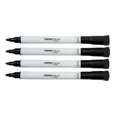 Staples Remarx Dry Erase Markers, Bullet Point, Black, 4/Pack (29326)
