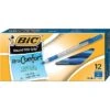 BIC Round Stic Grip Xtra Comfort Ballpoint Pens, Medium Point, Blue Ink, 12/Pack (GSMG11BE)
