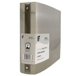 JAM Paper Designders 2" 3-Ring Flexible Poly Binder, Smoke Glass Twill (820T2sm)