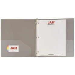 JAM Paper Designders 2" 3-Ring Flexible Poly Binder, Smoke Glass Twill (820T2sm) -Office Supply Shop sp4211650 sc7