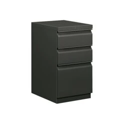 HON Brigade 800 Series 3-Drawer Vertical File Cabinet, Mobile/Pedestal, Charcoal, Letter (H33723R.L.S)