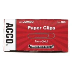 ACCO Economy Jumbo Paper Clips, Silver, 100/Box (A7072585) 2 ACCO Economy Jumbo Paper Clips, Silver, 100/Box (A7072585) -Office Supply Shop sp42124400 sc7