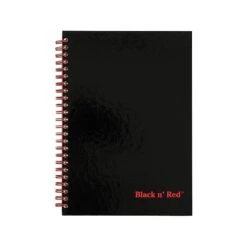 Black N' Red Professional Notebook, 5.88" X 8.25", Wide Ruled, 70 Sheets, Black/Red (L67000)
