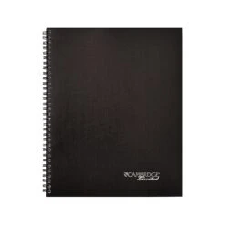 Mead Cambridge Meeting Format Professional Notebook, 8.88" X 11", Wide Ruled, 80 Sheets, Black (06132)