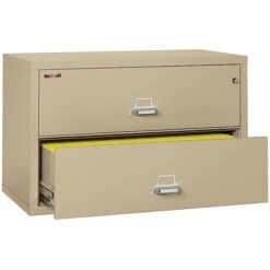 FireKing Classic 2-Drawer Lateral File Cabinet, Fire Resistant, Beige, Letter/Legal, 44.5"W (2-4422-CPA) -Office Supply Shop sp42717123 sc7