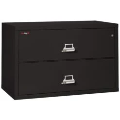 FireKing Classic 2-Drawer Lateral File Cabinet, Fire Resistant, Black, Letter/Legal, 44.5"W (2-4422-CBL)