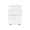 Poppin Stow 3-Drawer Vertical File Cabinet, Mobile/Pedestal, White, Letter/Legal, 20"D (100425)