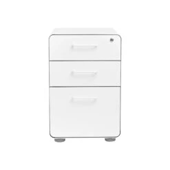 Poppin Stow 3-Drawer Vertical File Cabinet, Mobile/Pedestal, White, Letter/Legal, 20"D (100425)