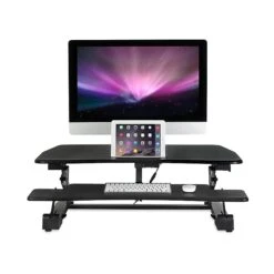 Mount-It! Electric 35.4"W Standing Desk Converter, Plastic Steel (MI-7927E) -Office Supply Shop sp42717830 sc7