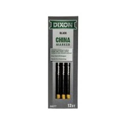 Dixon Phano China Markers, Bold Tip, Black, Dozen (00077)