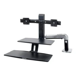 Ergotron WorkFit-A Dual Adjustable Desk, Aluminum (24-392-026)