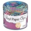 Charles Leonard Jumbo Vinyl Paper Clips, Coated, Assorted Colors, 200 Per Pack, 6 Packs (CHL85050)