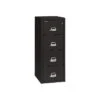 FireKing Classic 4-Drawer Vertical File Cabinet, Fire Resistant, Letter, Black, 25.06"D (4-1825-CBL)