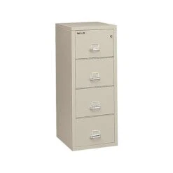 FireKing 2 Hour Rated 4-Drawer Vertical File Cabinet, Fire Resistant, Letter, Beige, 31.19"D (4-1956-2PA) -Office Supply Shop sp43805842 sc7