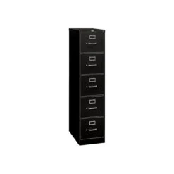 HON 310 Series 5-Drawer Vertical File Cabinet, Locking, Letter, Black, 26.5"D (H315.P.P) -Office Supply Shop sp43813140 sc7 1