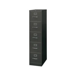 HON 310 Series 5-Drawer Vertical File Cabinet, Locking, Letter, Black, 26.5"D (H315.P.P) -Office Supply Shop sp43813142 sc7