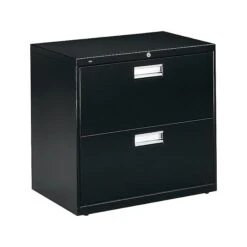 HON Brigade 600 Series 2-Drawer Lateral File Cabinet, Locking, Letter/Legal, Black, 30"W (H672.L.P) -Office Supply Shop sp43813205 sc7