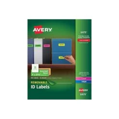 Avery Laser/Inkjet Identification Labels, 1" X 2 5/8", Assorted Neon Colors, 30/Sheet, 12 Sheets/Pack (6479)