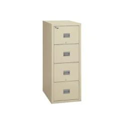 FireKing Patriot 4-Drawer Vertical File Cabinet, Fire Resistant, Letter, Beige, 31.56"D (4P1831-CPA)