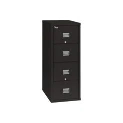 FireKing Patriot 4-Drawer Vertical File Cabinet, Fire Resistant, Letter, Black, 31.56"D (4P1831-CBLI)