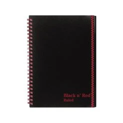 Black N' Red Professional Notebook, 5-7/8" X 8-1/4", 70 Sheets, Ruled, Black/Red Accents (C67009)