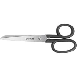 Westcott® All Purpose Kleencut® 7" Stainless Steel Scissors, Pointed Tip, Black (19017)