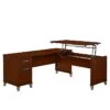 Bush Furniture Somerset 72W 3 Position Sit To Stand L Shaped Desk, Hansen Cherry (SET014HC)