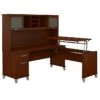 Bush Furniture Somerset 72W 3 Position Sit To Stand L Shaped Desk With Hutch, Hansen Cherry (SET015HC)