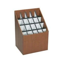 Safco Corrugated Upright File, 20 Compartment, Walnut Wood (3081)
