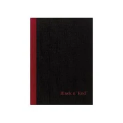 Oxford Black N' Red Professional Notebook, 5.8" X 8.3", 96 Sheets, Black (E66857)