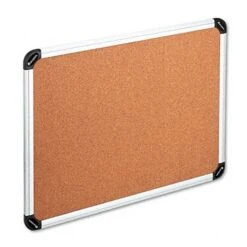 Universal Aluminum Frame Cork Bulletin Board, 24"W X 18"H