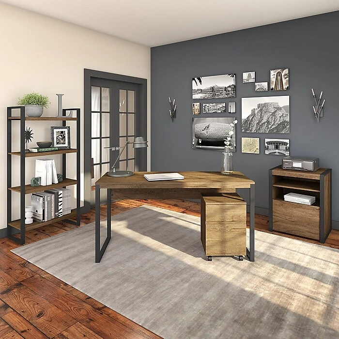 Bush Furniture Latitude Printer Stand File Cabinet, Rustic Brown Embossed (LAF124RB-03) Bush Furniture Latitude Printer Stand File Cabinet, Rustic Brown Embossed (LAF124RB-03) -Office Supply Shop sp47156579 sc7