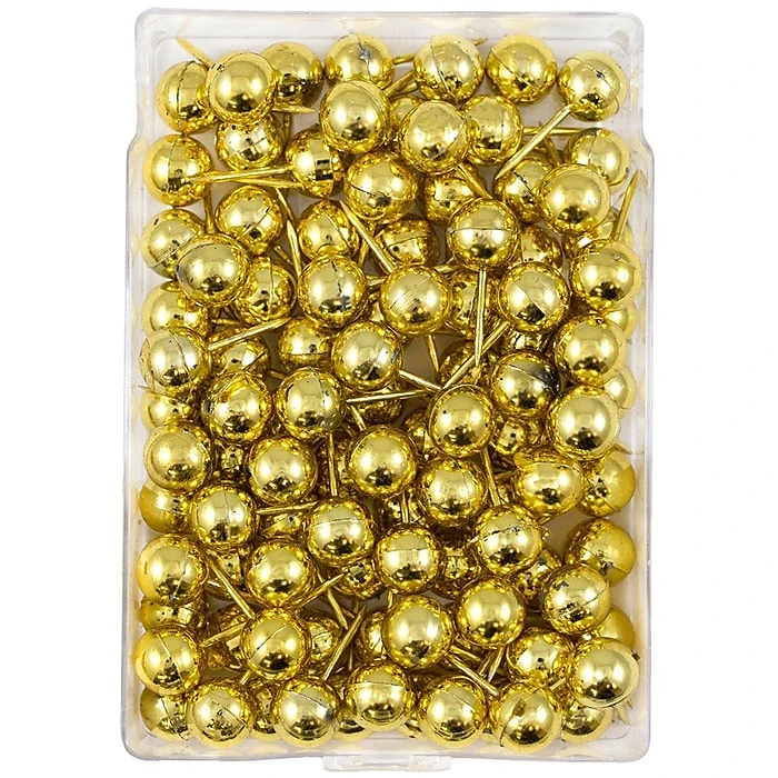 JAM Paper Map Tacks Push Pins, Gold, 100/Pack (22432213) JAM Paper Map Tacks Push Pins, Gold, 100/Pack (22432213) -Office Supply Shop sp4798099 sc7