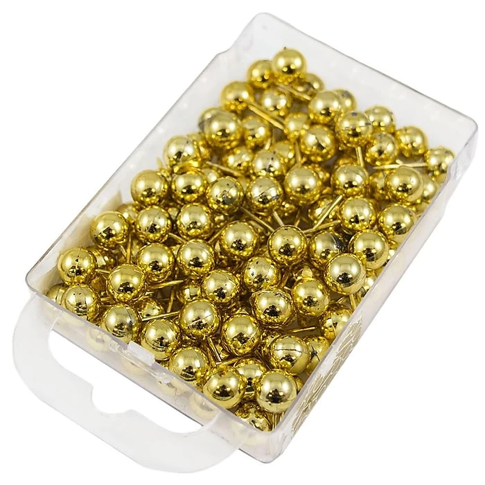 JAM Paper Map Tacks Push Pins, Gold, 100/Pack (22432213) JAM Paper Map Tacks Push Pins, Gold, 100/Pack (22432213) -Office Supply Shop sp4798100 sc7