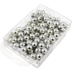 JAM Paper Map Tacks, Silver, 100/Pack (22432214) -Office Supply Shop sp4798117 sc7