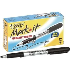BIC Mark-It Permanent Markers, Fine Tip, Black, 12 Markers/Pack, 18 Packs/Carton (GPM11BLK) -Office Supply Shop sp50518725 sc7