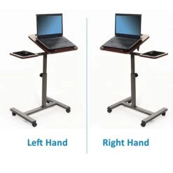 Seville Classics Airlift 40"H Tilting Sit-Stand Computer Desk Cart With Mouse Pad Table, Walnut (WEB234) 2 Seville Classics Airlift 40"H Tilting Sit-Stand Computer Desk Cart With Mouse Pad Table, Walnut (WEB234) -Office Supply Shop sp50744649 sc7