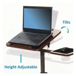 Seville Classics Airlift 40"H Tilting Sit-Stand Computer Desk Cart With Mouse Pad Table, Walnut (WEB234) 4 Seville Classics Airlift 40"H Tilting Sit-Stand Computer Desk Cart With Mouse Pad Table, Walnut (WEB234) -Office Supply Shop sp50744651 sc7