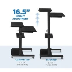 Mount-It! 27.5"W Mobile Height Adjustable Desk, Black, Plastic/Steel (MI-7940) -Office Supply Shop sp50821594 sc7