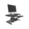 VersaDesk PowerPro 36"W Electric Sit To Stand Desktop Converter With Keyboard Tray & USB Port, Black (SP7643624-00-01)