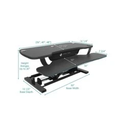 VersaDesk PowerPro 36"W Electric Sit To Stand Desktop Converter With Keyboard Tray & USB Port, Black (SP7643624-00-01) -Office Supply Shop sp50988094 sc7