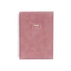 Poppin Velvet Notebook, 6" X 8.25", Dotted Ruled, 40 Sheets, Dusty Rose (106161)