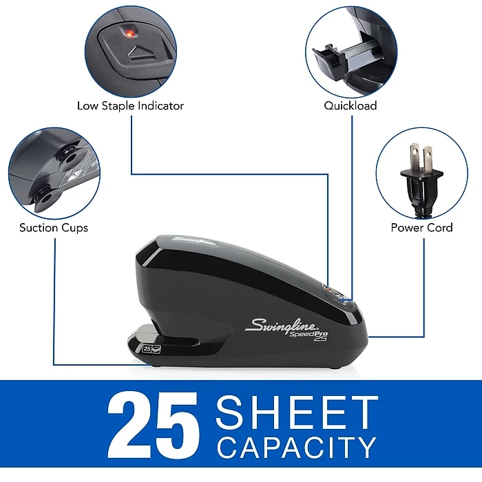 Swingline Speed Pro™ Electric Stapler Value Pack (Premium Staples & Staple Remover Included), 25 Sheet Capacity, Black (42140) Swingline Speed Pro™ Electric Stapler Value Pack (Premium Staples & Staple Remover Included), 25 Sheet Capacity, Black (42140) -Office Supply Shop sp56867798 sc7