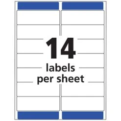 Avery Easy Peel Inkjet Address Labels, 1-1/3" X 4", Clear, 14 Labels/Sheet, 25 Sheets/Pack, 350 Labels/Pack (8662) 4 Avery Easy Peel Inkjet Address Labels, 1-1/3" X 4", Clear, 14 Labels/Sheet, 25 Sheets/Pack, 350 Labels/Pack (8662) -Office Supply Shop sp57017465 sc7