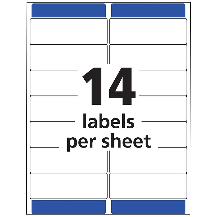 Avery Easy Peel Inkjet Address Labels, 1-1/3" x 4", Clear, 14 Labels/Sheet, 25 Sheets/Pack, 350 Labels/Pack (8662) Avery Easy Peel Inkjet Address Labels, 1-1/3" X 4", Clear, 14 Labels/Sheet, 25 Sheets/Pack, 350 Labels/Pack (8662) -Office Supply Shop sp57017465 sc7