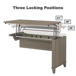 Bush Furniture Somerset 72W 3 Position Sit To Stand L Shaped Desk With Hutch And File Cabinet, Ash Gray (SET016AG) -Office Supply Shop sp58434448 sc7