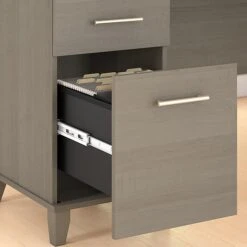 Bush Furniture Somerset 72W 3 Position Sit To Stand L Shaped Desk With Hutch And File Cabinet, Ash Gray (SET016AG) -Office Supply Shop sp58434453 sc7