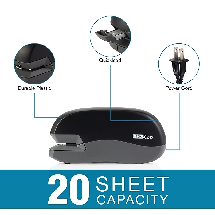 Rapid Fixativ 20EX Automatic Electric Desktop Stapler, 20 Sheet Capactiy, Black (73126) Rapid Fixativ 20EX Automatic Electric Desktop Stapler, 20 Sheet Capactiy, Black (73126) -Office Supply Shop sp58915140 sc7