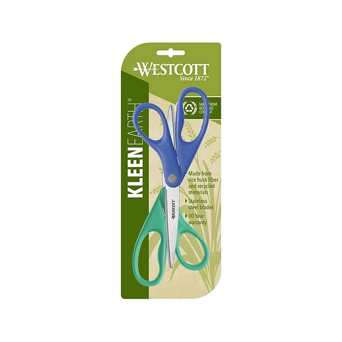 Westcott KleenEarth 8" Stainless Steel Standard Scissors, Assorted Colors, 2/Pack (14882) Westcott KleenEarth 8" Stainless Steel Standard Scissors, Assorted Colors, 2/Pack (14882) -Office Supply Shop sp61620530 sc7 1